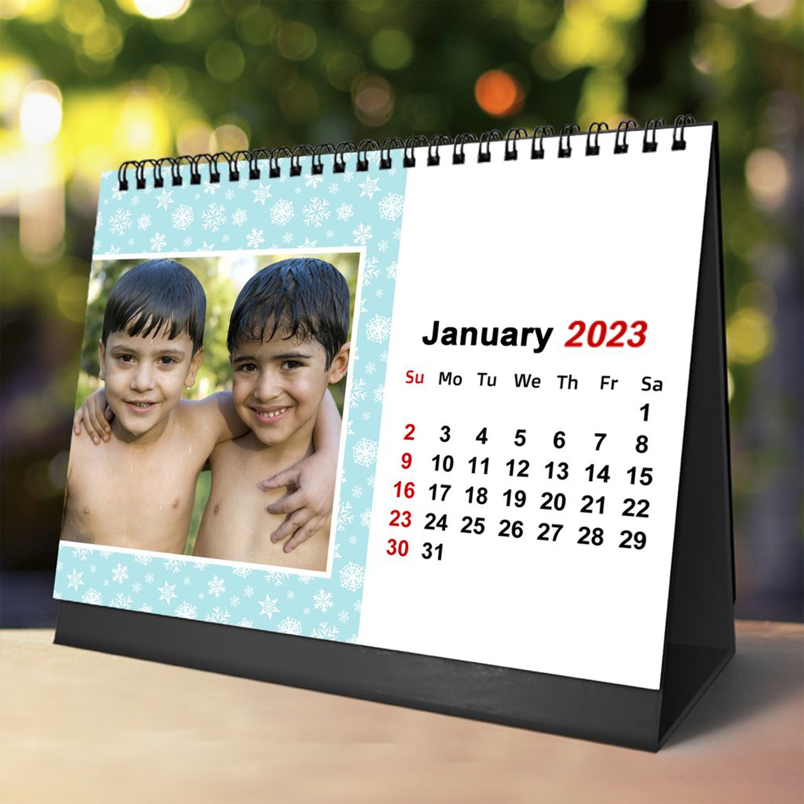 2024 Personalized Desktop Calendar | Table top Photo Calendar | 9 x 6  Inches Horizontal Design 05